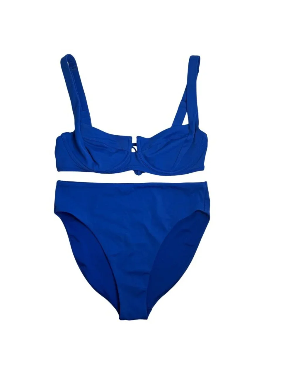 Victoria's Secret Swim Bikini Cobalt Blue Set Small Bottoms 32D Underwire Top